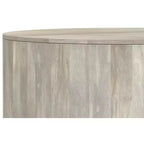 Table basse ronde en tambour pour 1 personne, bois de manguier massif, 36", noire / Briarsmoke / noyer brun / patine blanche