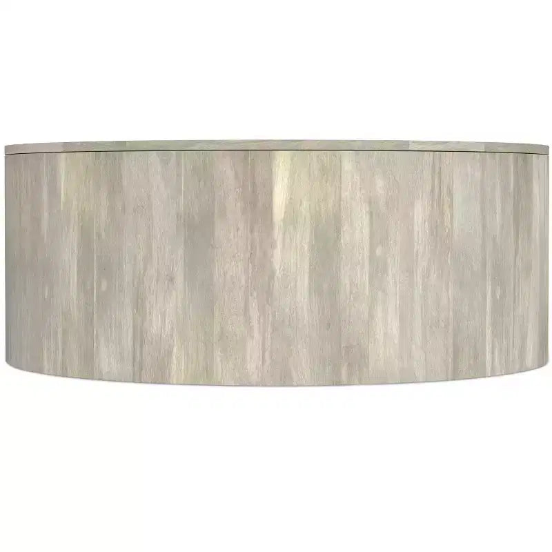 Table basse ronde en tambour pour 1 personne, bois de manguier massif, 36", noire / Briarsmoke / noyer brun / patine blanche