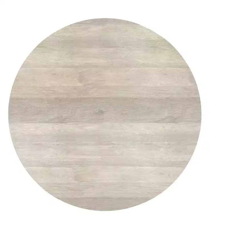 Table basse ronde en tambour pour 1 personne, bois de manguier massif, 36", noire / Briarsmoke / noyer brun / patine blanche