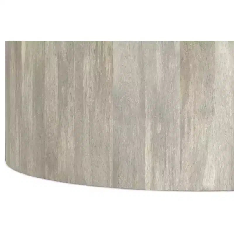 Table basse ronde en tambour pour 1 personne, bois de manguier massif, 36", noire / Briarsmoke / noyer brun / patine blanche