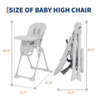 Chaise haute bébé pliante bleue / grise / rose avec plateau amovible, pour 1 enfant