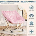 Chaise lune pliable en fausse fourrure rose, 1 place