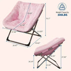 Chaise lune pliable en fausse fourrure rose, 1 place