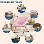 Chaise lune pliable en fausse fourrure rose, 1 place