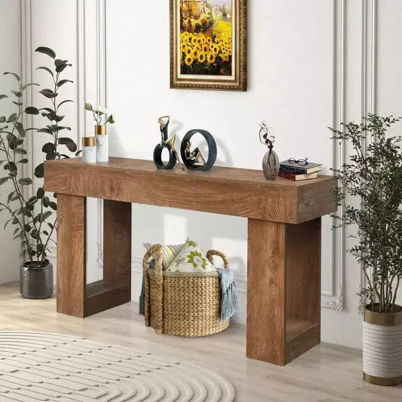 Console rectangulaire marron, pièce unique, 1 unité