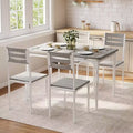 4-Piece Dining Table and Chairs Set for 4 Person, Modern Kitchen & Dining Room Furniture, Easy Assembly Space-Saving Table with 4 Chairs