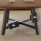 Table basse ronde noire/marron, style industriel, 1 pièce