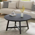 Table basse ronde noire/marron, style industriel, 1 pièce