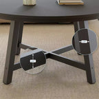 Table basse ronde noire/marron, style industriel, 1 pièce