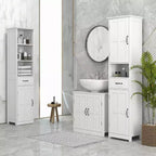 Meuble sous-lavabo double porte, noir/blanc, avec étagère réglable, pour 1