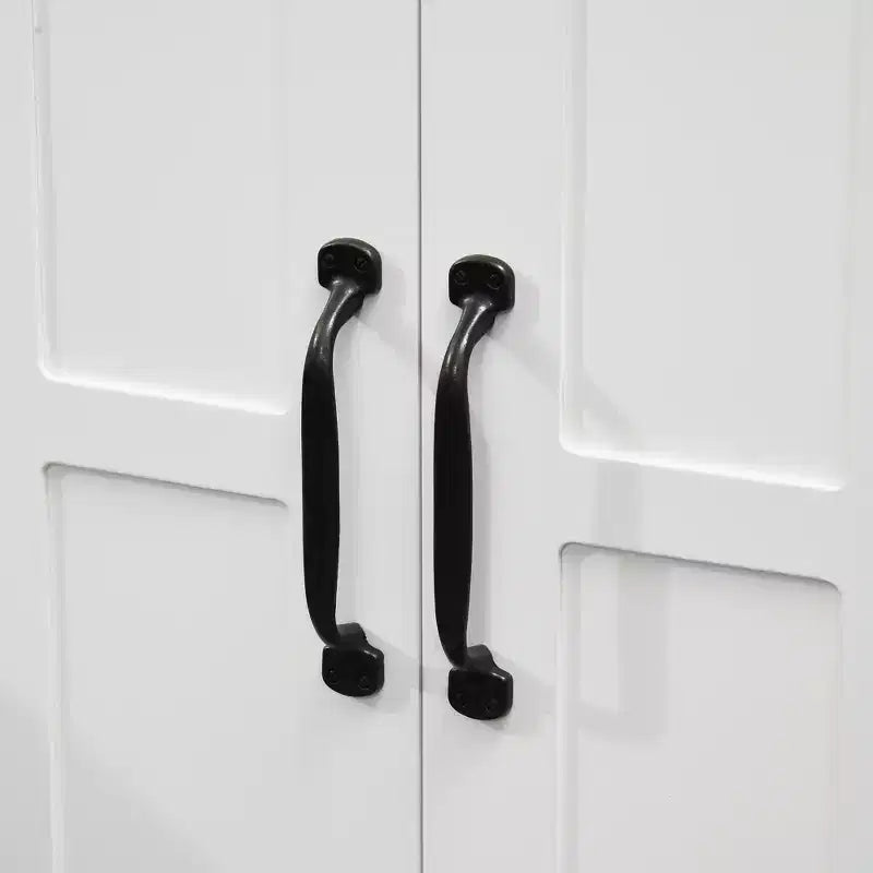 Meuble sous-lavabo double porte, noir/blanc, avec étagère réglable, pour 1