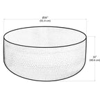 Table basse ronde en fer Ombre argenté, 1 pièce