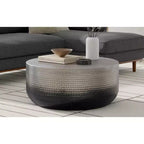 Table basse ronde en fer Ombre argenté, 1 pièce