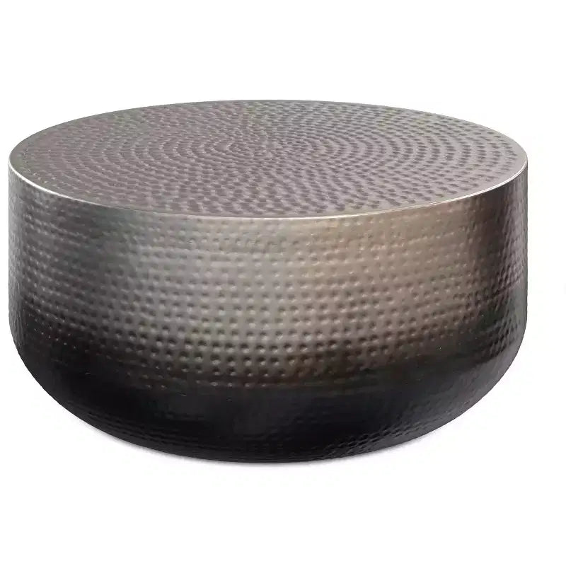 Table basse ronde en fer Ombre argenté, 1 pièce