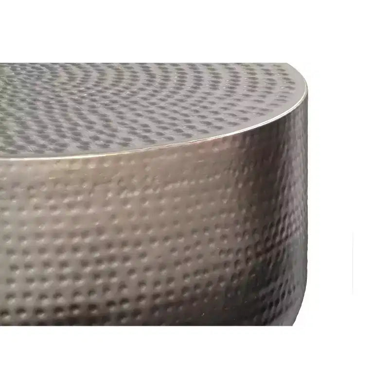 Table basse ronde en fer Ombre argenté, 1 pièce