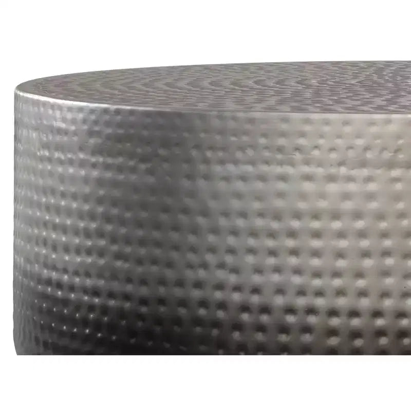 Table basse ronde en fer Ombre argenté, 1 pièce