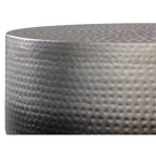 Table basse ronde en fer Ombre argenté, 1 pièce