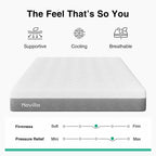 Matelas en mousse à mémoire de forme de gel, fermeté moyenne, blanc, 25 cm, une place