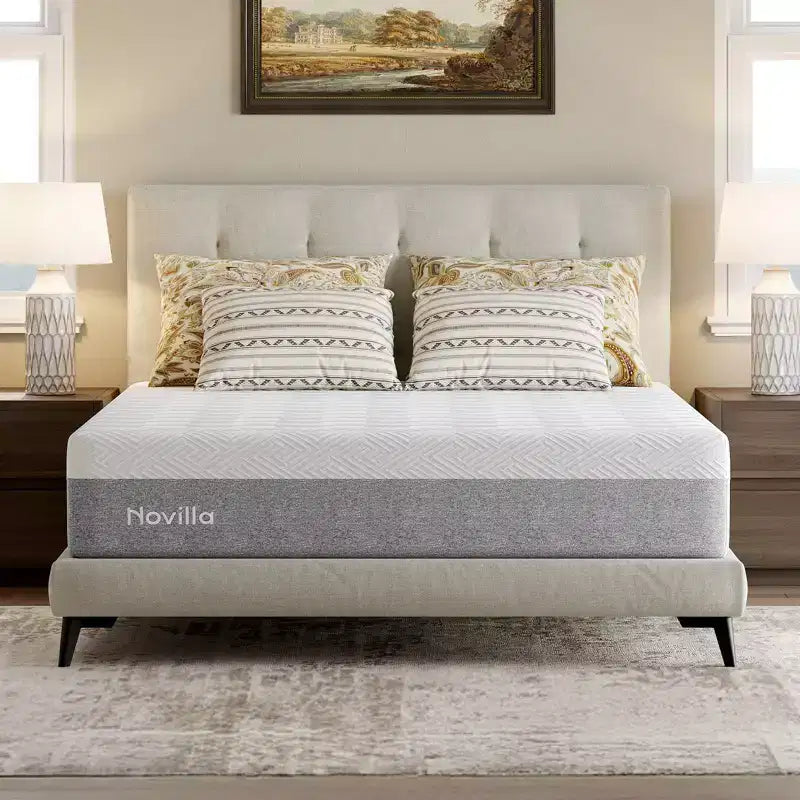 Matelas en mousse à mémoire de forme de gel, fermeté moyenne, blanc, 25 cm, une place