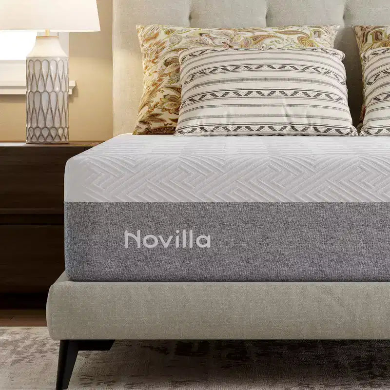 Matelas en mousse à mémoire de forme de gel, fermeté moyenne, blanc, 25 cm, une place