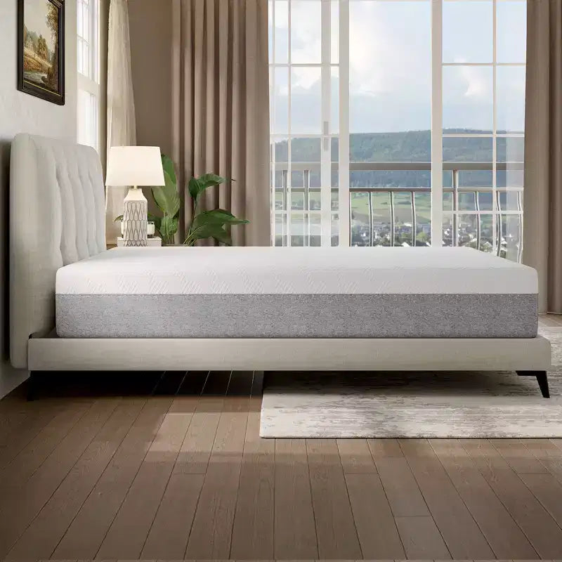 Matelas en mousse à mémoire de forme de gel, fermeté moyenne, blanc, 25 cm, une place
