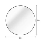 Miroir mural rond de 91 cm, noir / or / argent, cadre en métal, pour 1 pièce