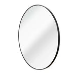 Miroir mural rond de 91 cm, noir / or / argent, cadre en métal, pour 1 pièce