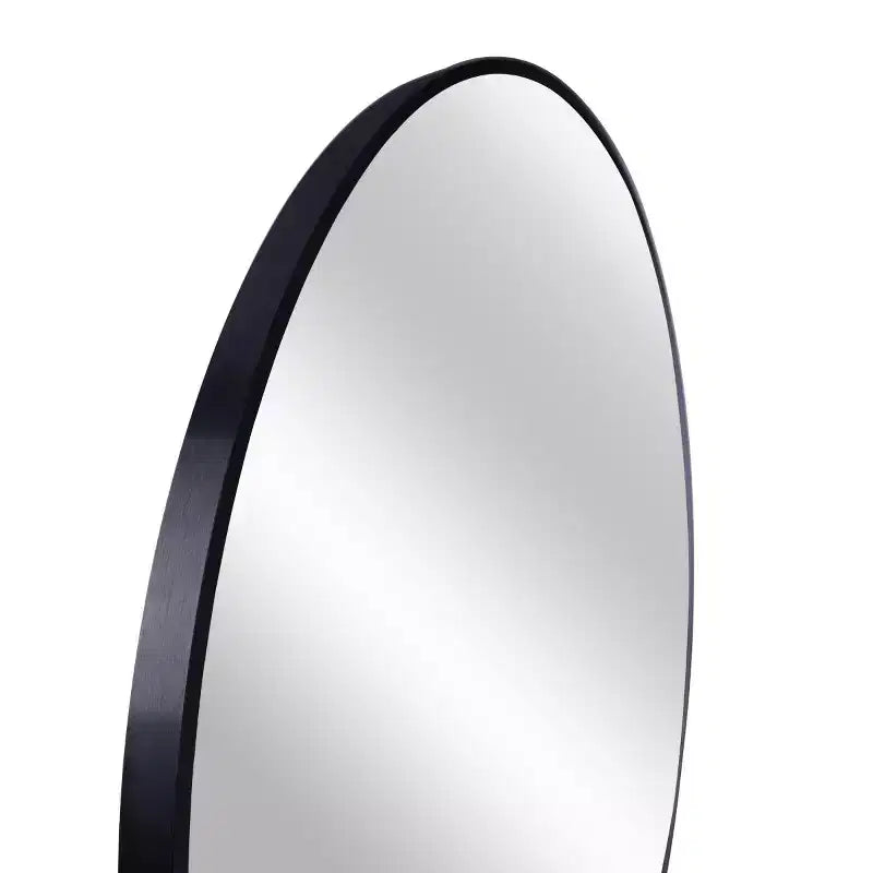 Miroir mural rond de 91 cm, noir / or / argent, cadre en métal, pour 1 pièce