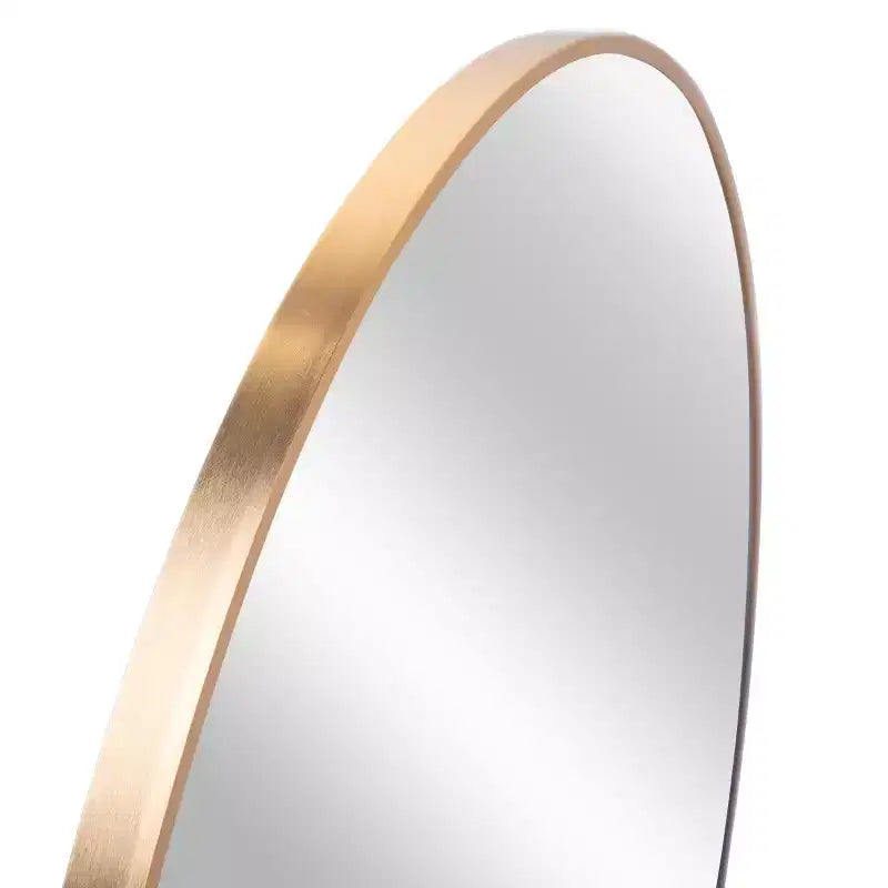 Miroir mural rond de 91 cm, noir / or / argent, cadre en métal, pour 1 pièce