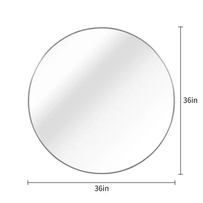 Miroir mural rond de 91 cm, noir / or / argent, cadre en métal, pour 1 pièce