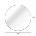 Miroir mural rond de 91 cm, noir / or / argent, cadre en métal, pour 1 pièce