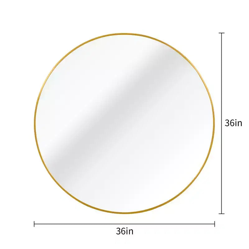 Miroir mural rond de 91 cm, noir / or / argent, cadre en métal, pour 1 pièce