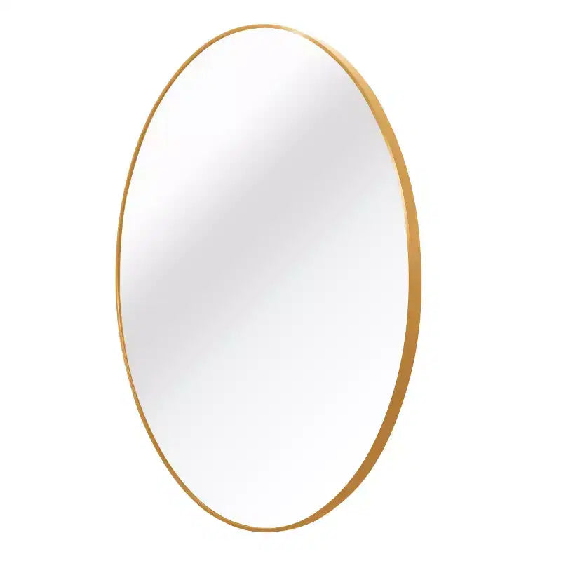 Miroir mural rond de 91 cm, noir / or / argent, cadre en métal, pour 1 pièce