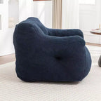 Fauteuil Poire Rond en Faux Suède avec Accoudoirs, 1 Place