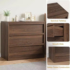 Bois naturel, commode à 3 tiroirs, usage unique