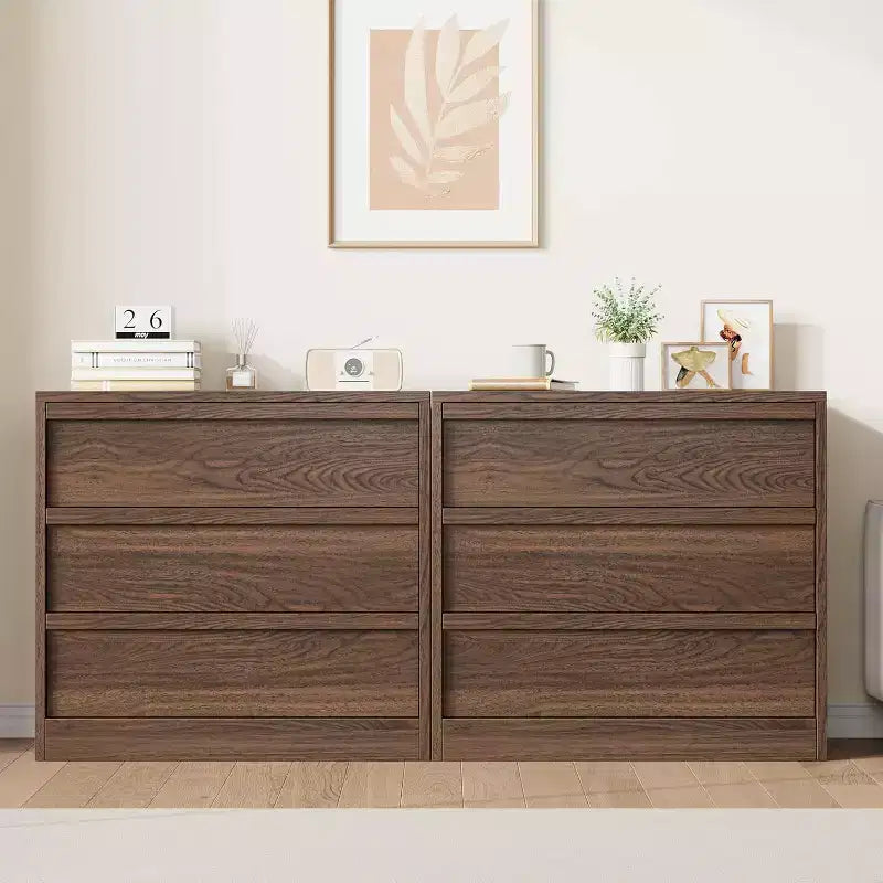 Bois naturel, commode à 3 tiroirs, usage unique