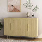 Buffet 4 portes, ton bois naturel, modèle simple