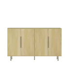 Buffet 4 portes, ton bois naturel, modèle simple