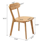 Chaise de salle à manger en bois massif, style Mid-Century, avec coussin marron / naturel / gris, lot de 2