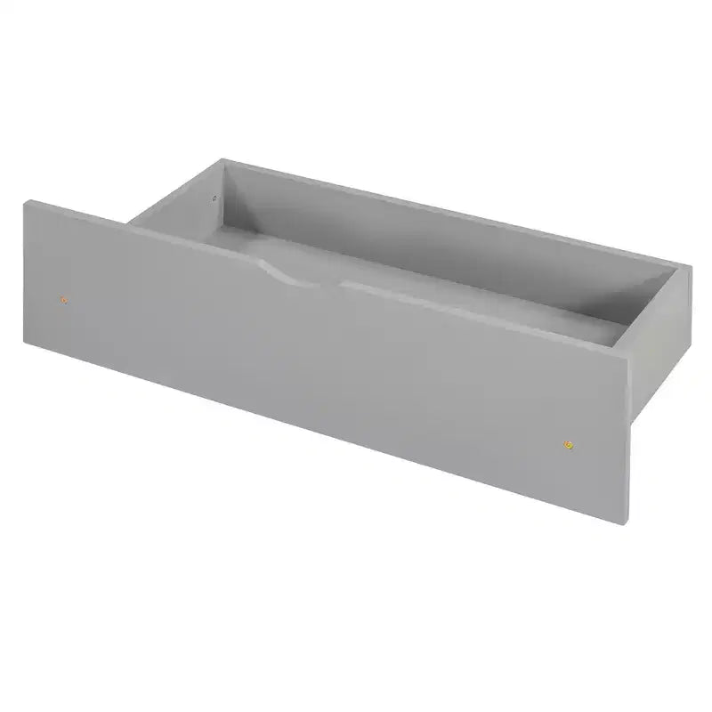 Lit superposé triple gris, taille double et double, pour 3 personnes, avec 2 tiroirs de rangement