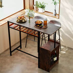 Table de bar industrielle marron rustique et noire pour 1 personne