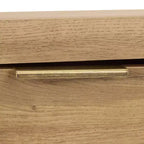 Meuble TV 2 portes 1 tiroir Chêne/Laiton, Jusqu'à 42"