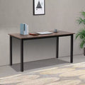 Bestier 55 Inch Simple Wood Writing Desk with Metal Frame, Home Office Study Desk for Work & Study