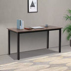 Bestier 55 Inch Simple Wood Writing Desk with Metal Frame, Home Office Study Desk for Work & Study
