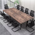 Bureau individuel marron avec cadre en métal, 140 cm