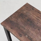 Bureau individuel marron avec cadre en métal, 140 cm