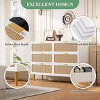 Commode 6 tiroirs en rotin noir/blanc – Utilisateur unique