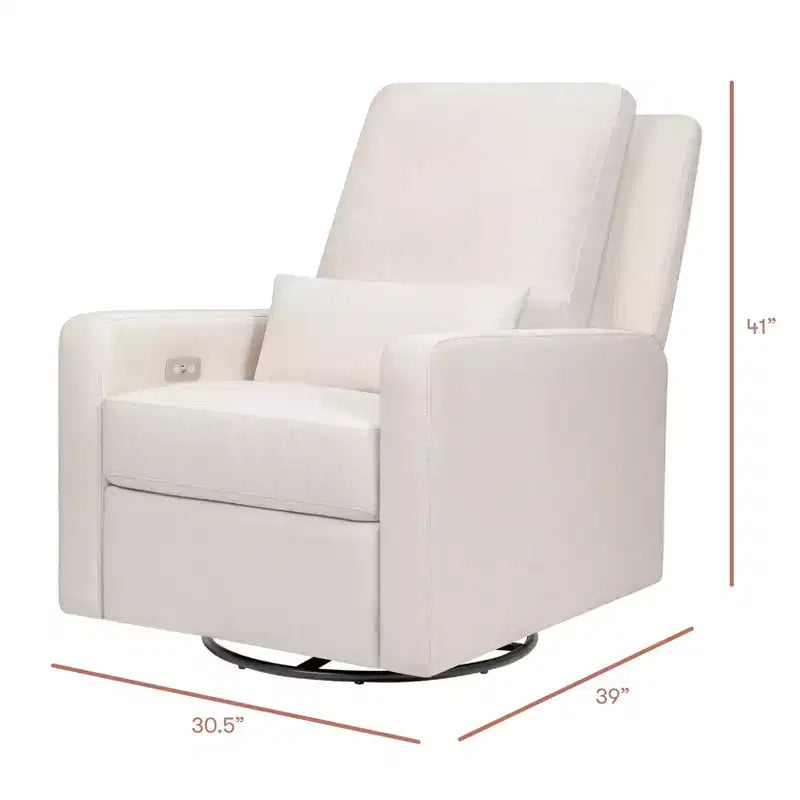 Fauteuil inclinable électrique et pivotant gris avec port USB, 1 place