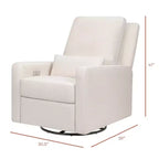 Fauteuil inclinable électrique et pivotant gris avec port USB, 1 place