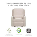 Fauteuil inclinable électrique et pivotant gris avec port USB, 1 place